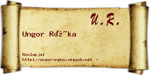 Ungor Réka névjegykártya